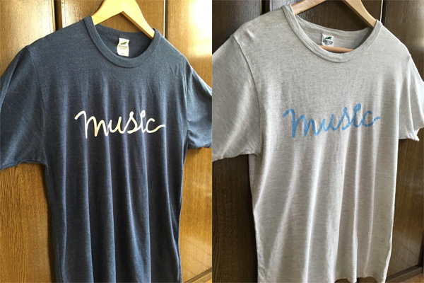 music Tシャツ(ネイビー＆オートミール)